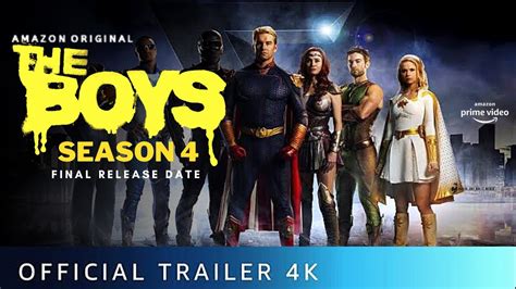 Dec 4, 2023 · The highly anticipated fourth season of the Emmy-nominated hit drama series The Boys is coming to Prime Video on June 13, 2024. The series is produced by Amazon MGM Studios and Sony Pictures Television, with Kripke Enterprises, Original Film, and Point Grey Pictures. The upcoming season will be included with a Prime membership. Prime members in ... 